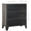 Szürke fém és MDF tárolószekrény 72 x 36 x 82 cm