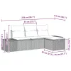 Kerti Kanapé Szett párnával 4 pcs Bézs Poli rattan