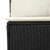 Kerti Kanapé Szett párnával tárolóval 9 pcs Fekete Poli rattan