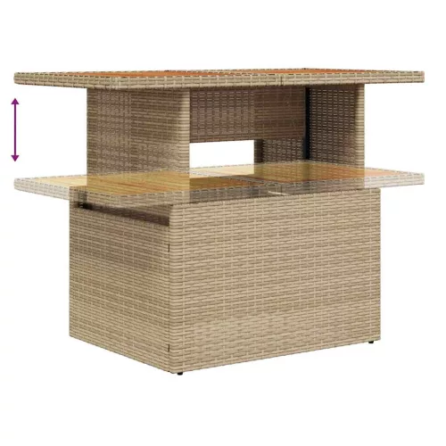 Kerti Kanapé Szett párnával tárolóval 9 pcs Bézs Poli rattan
