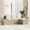 Kerti Kanapé Szett 4 pcs Bézs 55 x 62 x 69 cm Poli rattan
