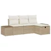 Kerti Kanapé Szett 4 pcs Bézs 55 x 62 x 69 cm Poli rattan