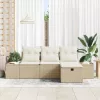 Kerti Kanapé Szett 4 pcs Bézs 55 x 62 x 69 cm Poli rattan