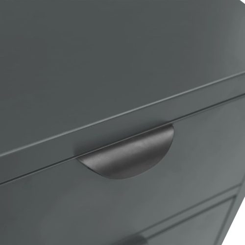 Antracitszürke acél és edzett üveg tálalószekrény 75x35x70 cm