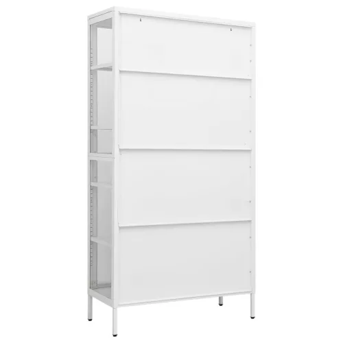 Fehér acél és edzett üveg vitrin 90 x 40 x 180 cm