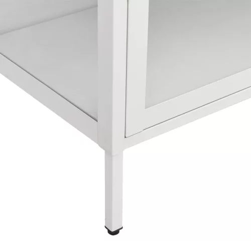 Fehér acél és edzett üveg vitrin 90 x 40 x 180 cm