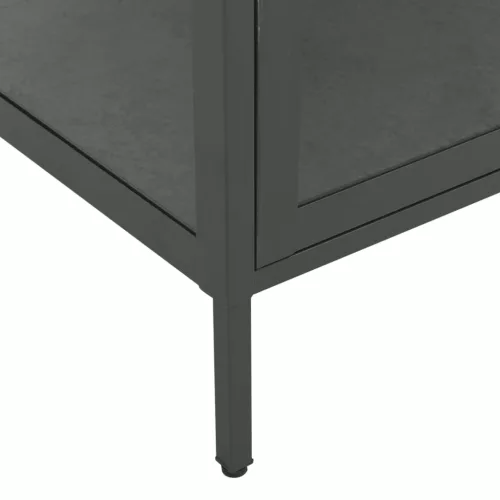 Antracitszürke acél és edzett üveg vitrin 90 x 40 x 180 cm