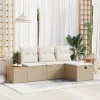 Kerti Kanapé Szett párnával 4 pcs Bézs Poli rattan