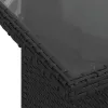 Kerti Kanapé Szett párnával tárolóval 6 pcs Fekete Poli rattan