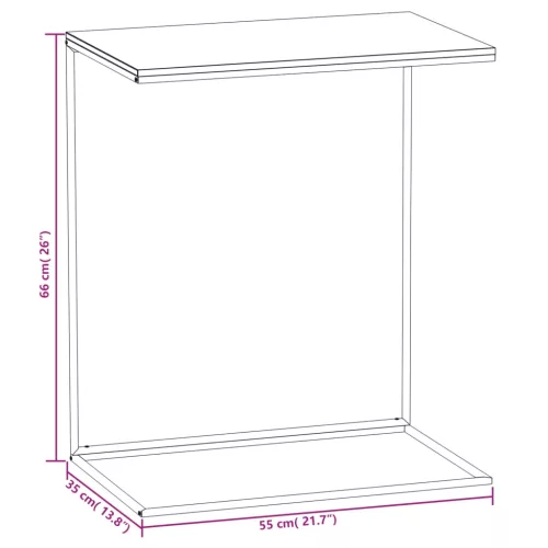 Fekete szerelt fa kisasztal 55 x 35 x 66 cm