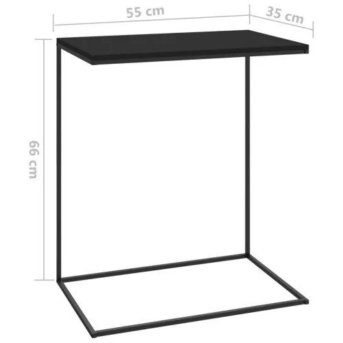 Fekete szerelt fa kisasztal 55 x 35 x 66 cm