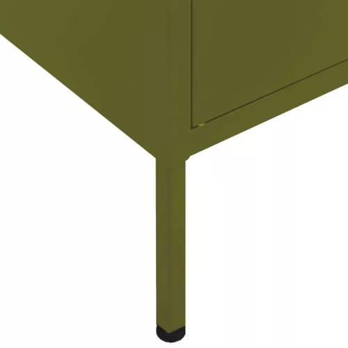 Olívazöld acél tárolószekrény 80 x 35 x 101,5 cm