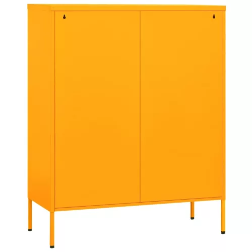 Mustársárga acél tárolószekrény 80 x 35 x 101,5 cm
