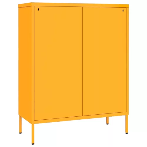 Mustársárga acél fiókos szekrény 80 x 35 x 101,5 cm