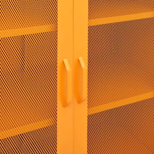 Mustárzöld acél tárolószekrény 80 x 35 x 101,5 cm