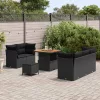 Kerti Kanapé Szett párnával 8 pcs Fekete 80 x 80 x 71 cm