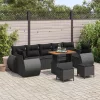 Kerti Kanapé Szett párnával tárolóval 10 pcs Fekete