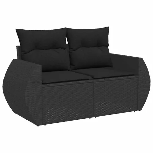 Kerti Kanapé Szett párnával tárolóval 10 pcs Fekete