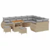Kerti Kanapé Szett 12 pcs bézs és világosszürke 90 x 55 x 71 cm