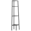 4 szintes fekete sarokpolc 45,5 x 31,5 x 150 cm