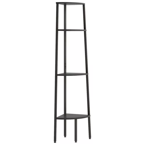 4 szintes fekete sarokpolc 45,5 x 31,5 x 150 cm
