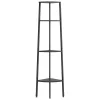 4 szintes fekete sarokpolc 45,5 x 31,5 x 150 cm