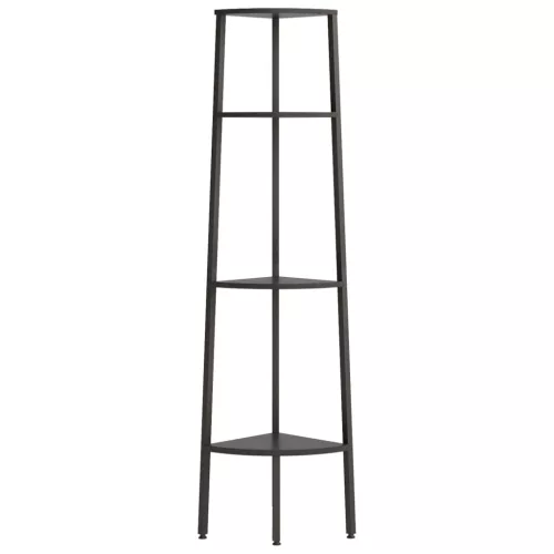 4 szintes fekete sarokpolc 45,5 x 31,5 x 150 cm