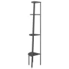 4 szintes fekete sarokpolc 45,5 x 31,5 x 150 cm