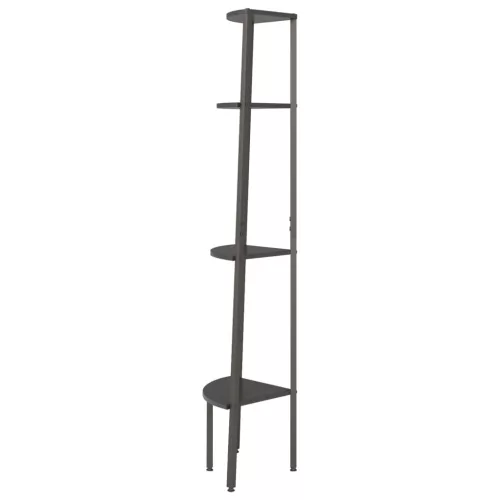 4 szintes fekete sarokpolc 45,5 x 31,5 x 150 cm