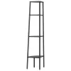 4 szintes fekete sarokpolc 45,5 x 31,5 x 150 cm