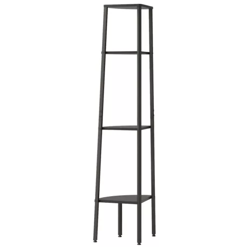 4 szintes fekete sarokpolc 45,5 x 31,5 x 150 cm