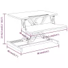 Acél és fatermék állítható munkaállomás 60 x 40 x (13-41,5) cm
