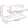 Acél és fatermék állítható munkaállomás 90x40x(13-50) cm