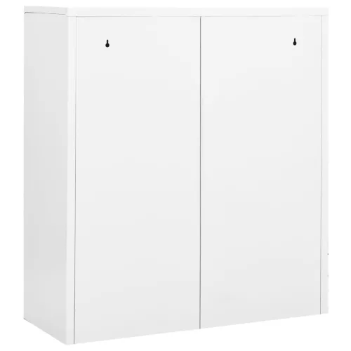 Fehér acél irodai szekrény 90 x 40 x 102 cm