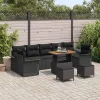 Kerti Kanapé Szett párnával 10 pcs Fekete 90 x 55 x 71 cm