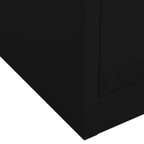 Fekete acél irodai szekrény 90 x 40 x 102 cm