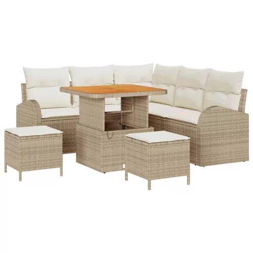 Kerti Kanapé Szett párnával 8 pcs Beige és krém 80 x 80 x 71 cm