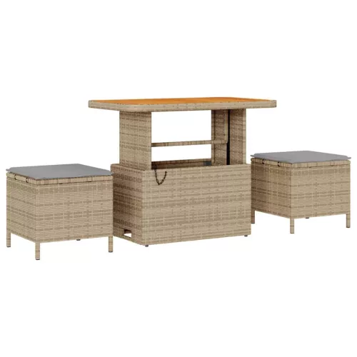 Kerti Kanapé Szett párnával 13 pcs Beige és Világosszürke
