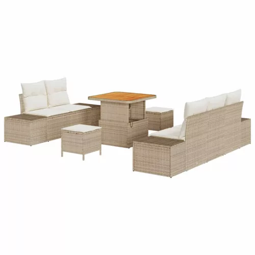 Kerti Kanapé Szett párnával 8 pcs Beige és krém 80 x 80 x 71 cm