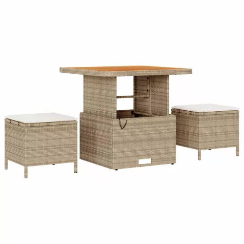 Kerti Kanapé Szett párnával 9 pcs Beige és krém 80 x 80 x 71 cm