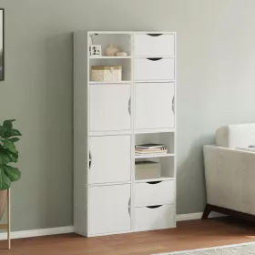   4 db fehér tömörfa fenyőfa oldalsó szekrény ODDA 40x24x79 cm