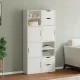 4 db fehér tömörfa fenyőfa oldalsó szekrény ODDA 40x24x79 cm