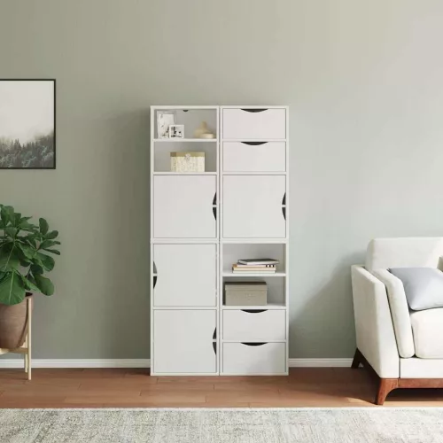 4 db fehér tömörfa fenyőfa oldalsó szekrény ODDA 40x24x79 cm