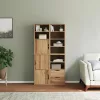 4 db tömörfa fenyőfa oldalsó szekrény ODDA 40x24x79 cm