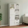 4 db fehér tömörfa fenyőfa oldalsó szekrény ODDA 40x24x79 cm