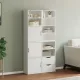 4 db fehér tömörfa fenyőfa oldalsó szekrény ODDA 40x24x79 cm
