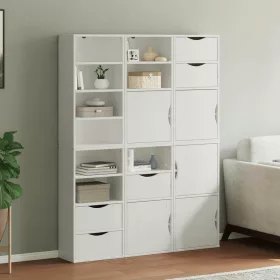  6 db fehér tömörfa fenyőfa oldalsó szekrény ODDA 40x24x79 cm