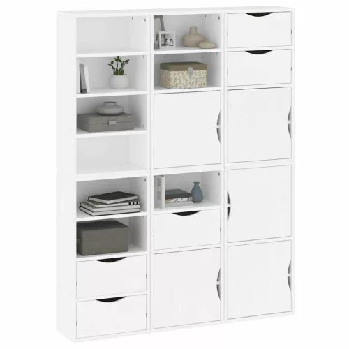 6 db fehér tömörfa fenyőfa oldalsó szekrény ODDA 40x24x79 cm