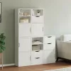 5 db fehér tömörfa fenyőfa oldalsó szekrény ODDA 40x24x79 cm