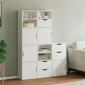   5 db fehér tömörfa fenyőfa oldalsó szekrény ODDA 40x24x79 cm